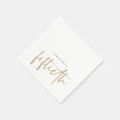 ミニマル金ゴールド手書きスタイル名50番目 スタンダードカクテルナプキン (角)