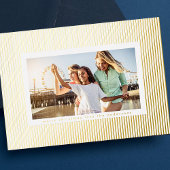 ミニマル金ゴールド押しピンストライプクリスマスフォト 箔シーズンカード