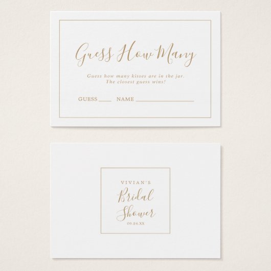 ミニマル金ゴールド数ゲーム数を推測するキス (正面&裏面)