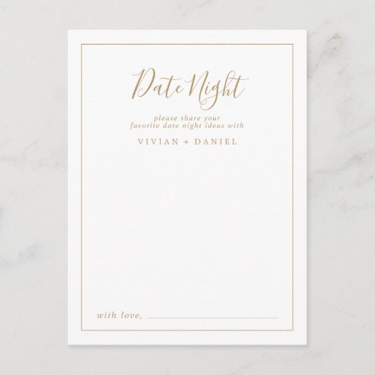 ミニマル金ゴールド日付ナイトアイディアカード ポストカード (正面)