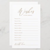 ミニマル金ゴールド書の願い書ベビーカード (正面/裏面)