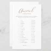 ミニマル金ゴールド書道ベビーゲステーションゲーム (正面/裏面)