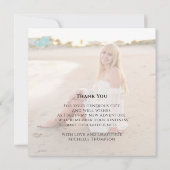 ミニマル金ゴールド書道写真Vellum Thank You カード (裏面)