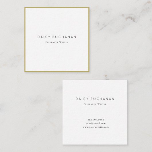 ミニマル金ゴールド枠スクウェア名刺 スクエア名刺 (正面/裏面)