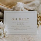 ミニマル金ゴールド水平オベビーベビーシャワー 招待状