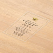 ミニマル金ゴールド白モダン卒業 アクリル招待状 (レイダウン)