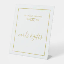 ミニマル金ゴールド白黒ウェディングカード&ギフト