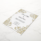 ミニマル金ゴールド箔エレガント加飾招待状 箔招待状 (回転した状態)
