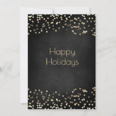 ミニマル金ゴールド紙吹雪会社のホリデーパーティー 招待状 (裏面)