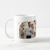 ミニマル金ゴールド結婚クリスマスフォト コーヒーマグカップ (左)