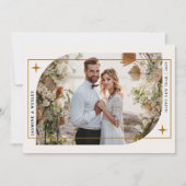 ミニマル金ゴールド結婚クリスマスフォト シーズンカード (正面)