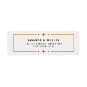 ミニマル金ゴールド結婚クリスマスフォト ラベル (正面)