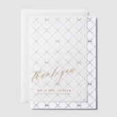 ミニマル金ゴールド結婚スクリプ感謝していトのオーバーレイ ベラム紙招待状 (オフセット (招待状))