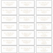 ミニマル金ゴールド結婚ズゲスト住所 シール (正面)