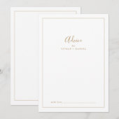ミニマル金ゴールド結婚ズ アドバイスカード (正面/裏面)