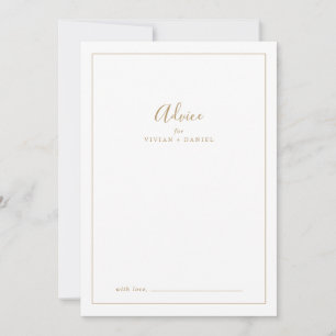 ミニマル金ゴールド結婚ズ アドバイスカード
