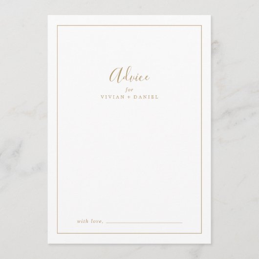 ミニマル金ゴールド結婚ズ アドバイスカード (正面)