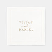 ミニマル金ゴールド結婚ズ スタンダードカクテルナプキン (正面)