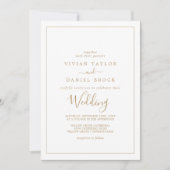 ミニマル金ゴールド結婚ズ 招待状 (正面)