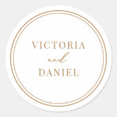 ミニマル金ゴールド結婚式の引き出物封筒用シール ラウンドシール (正面)