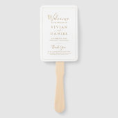 ミニマル金ゴールド結婚式 プログラム ハンドファン (正面)