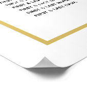 ミニマル金ゴールド結婚白黒の座席表 ポスター (角)