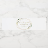 ミニマル金ゴールド緑の幾何学的ベビー開花 ペットボトルラベル (シングルラベル)