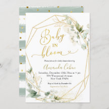 ミニマル金ゴールド緑の幾何学的ベビー開花