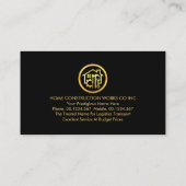 ミニマル金ゴールド線建築ツール 名刺 (裏面)