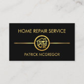 ミニマル金ゴールド線建築ツール 名刺 (正面)