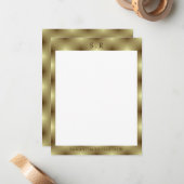 ミニマル金ゴールド縁どモノグラム ノートカード (正面/裏面インサイチュ)