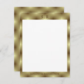 ミニマル金ゴールド縁どモノグラム ノートカード (正面/裏面)