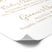 ミニマル金ゴールド署名ドリンク記号 ポスター (角)