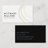 ミニマル金ゴールド芸術的線 名刺 (正面/裏面)