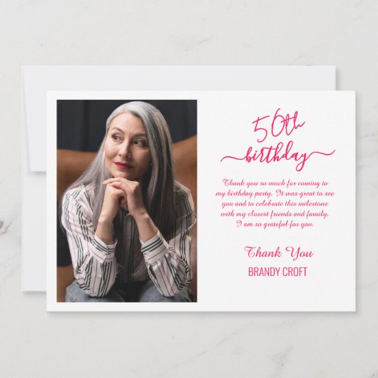 ミニマル金ゴールド誕生日サンキューカード 招待状 (正面)