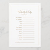 ミニマル金ゴールド赤ちゃんシャワーの願いベビー アドバイスカード (正面)