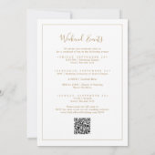 ミニマル金ゴールド週末イベントQRコー結婚ド 招待状 (裏面)