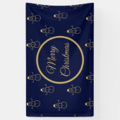 ミニマル金ゴールド雪だるまホリデークリスマスフェスティバル 横断幕 (縦)