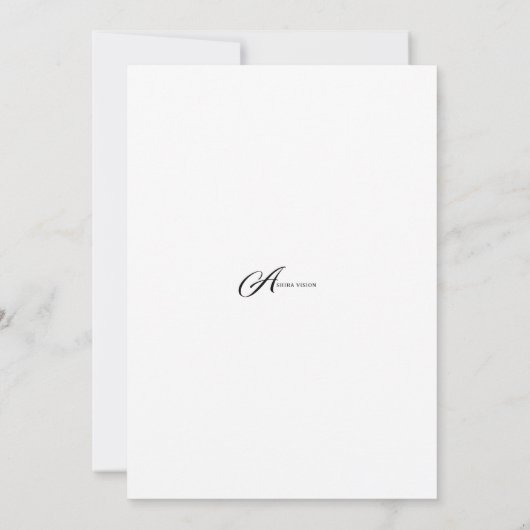 ミニマル金ゴールド&グリーンボタニカルサークル結婚ズ 招待状 (裏面)