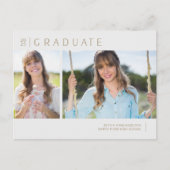ミニマル金ゴールド&グレー2写真卒業パーティー ポストカード (正面)