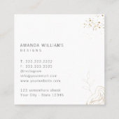 ミニマル金ゴールド・デザイナの抽象芸術・ロゴ スクエア名刺 (裏面)