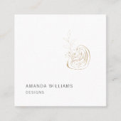 ミニマル金ゴールド・デザイナの抽象芸術・ロゴ スクエア名刺 (正面)