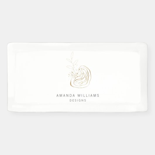 ミニマル金ゴールド・デザイナの抽象芸術・ロゴ 横断幕 (横)