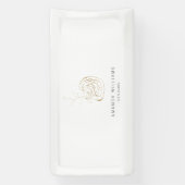 ミニマル金ゴールド・デザイナの抽象芸術・ロゴ 横断幕 (縦)