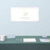 ミニマル金ゴールド・デザイナの抽象芸術・ロゴ 横断幕 (トレードショー)