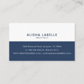 ミニマル金ゴールド・ネイビー分割 | 幾何学線フレーム 名刺 (裏面)