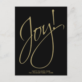 ミニマル金ゴールド&ブラックシンプルジョイユニークエレガント シーズンポストカード