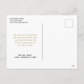 ミニマル金ゴールド&ブラックシンプルジョイユニークエレガント シーズンポストカード (裏面)