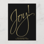 ミニマル金ゴールド&ブラックシンプルジョイユニークエレガント シーズンポストカード (正面)