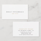 ミニマル金ゴールド&ブラックタイポグラフィ 名刺 (正面/裏面)